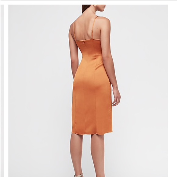 Textured satin plunging v-neck slip dress - Picture 2 of 5